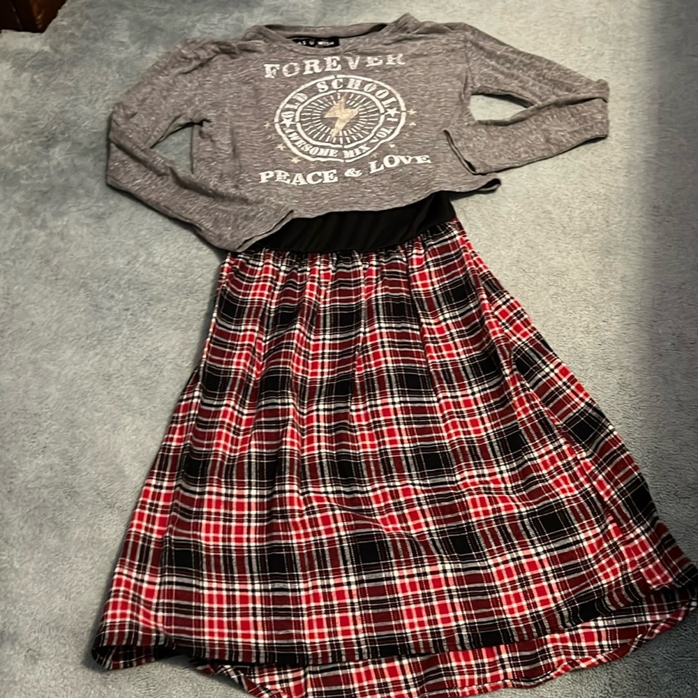 Girls Punk Rock Plaid Dress